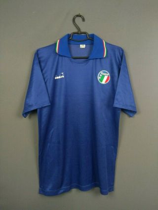 Italia Italy Jersey Xl 1990 1992 Home Xl Shirt Diadora Football Soccer Ig93