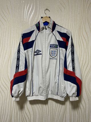 England Training Football Soccer Track Top Jacket Umbro Sz S