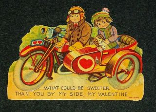 Motorcycle Theme Valentines Day Mechanical Valentine Card Germany