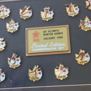 1988 Collectible Calgary Winter Olympic Games Commemorative Pin Set Ltd Edition