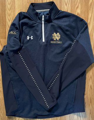 Notre Dame Basketball Acc Team Issued 1/4 Zip Size Xl