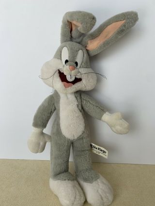 Vintage Warner Brothers 1997 Looney Tunes Bugs Bunny Large Plush Six Flags 15” 3