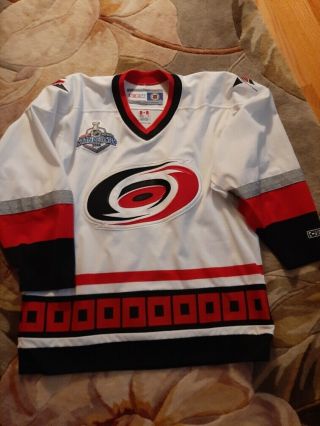 Ccm Carolina Hurricanes 2006 Stanley Cup Patch Home Jersey Large