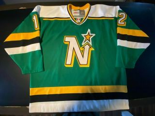 Minnesota North Stars 12 Green Vintage Ccm Hockey Jersey Size Adult Xl Stitched