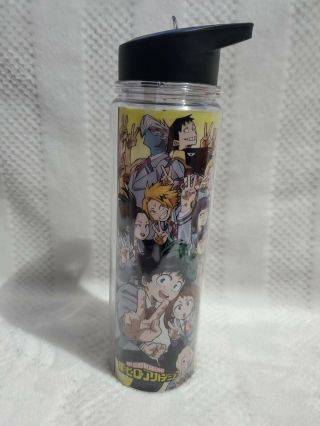 Funimation My Hero Academia Clear Plastic Water Bottle W/ Straw