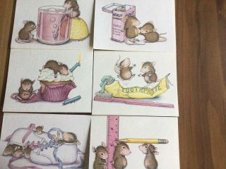 Vintage House - Mouse Designs Greeting Cards By Ellen Jareckie (set Of 6)