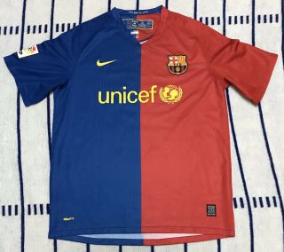 Xavi Hernandez Fc Barcelona Nike Jersey Barca 2008 2009 Unicef Authentic