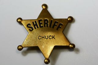 Vintage Metal Sheriff Badge - Chuck