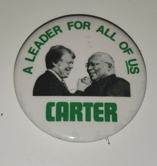 Vintage President Jimmy Carter & Martin Luther King Sr Campaign Button Pin 1976