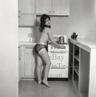 1950s Negative - Busty Nude Brunette Pinup Girl Sandy Raquin - Cheesecake T284017