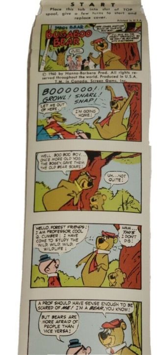 1960 Lido Toy Viewer Huckleberry Hound TV Film Yogi Bear in Bugaboo Bear w/ Box 3