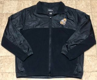 Vintage Nfl Reebok Orleans Saints Black Sir Saint Logo Jacket Large Full Zip