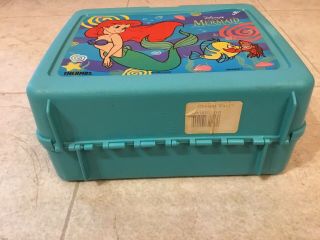 The Little Mermaid Lunchbox 1990s Disney Teal Plastic No Thermos Ariel 2