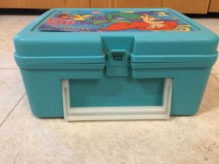 The Little Mermaid Lunchbox 1990s Disney Teal Plastic No Thermos Ariel 3