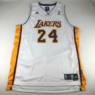 Vintage Adidas Nba Los Angeles Lakers 24 Kobe Bryant White Jersey Xl,  2 Length