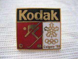 Vintage Collectible Kodak Downhill Skiing Olympic Pin Calgary 1988 - P37