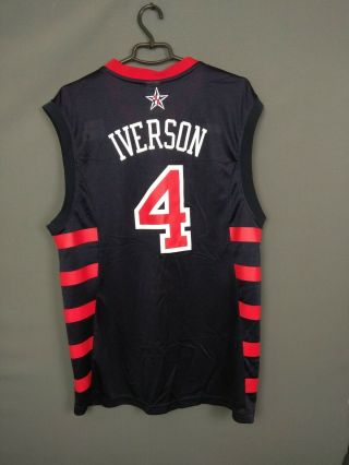 Allen Iverson Usa Jersey Basketball Medium Shirt Reebok Ig93