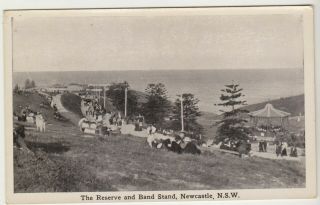 The Reserve And Band Stand Newcastle Nsw Graphic Photograph Postcard C1905