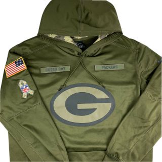 Nike Green Bay Packers Salute To Service Military Hoodie Sweatshirt Mens Large