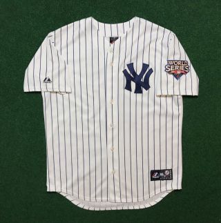 Derek Jeter 2 York Yankees 2009 World Series White Home Pinstripe Jersey L