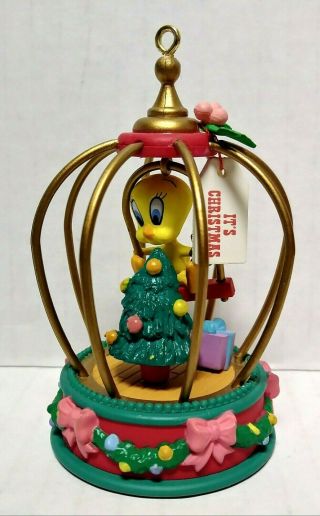 1995 Matrix Looney Tunes Tweety Bird Cage Christmas Ornament
