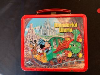 1980 Aladdin Walt Disney Wonderful/world World On Ice Vintage Lunch Box.