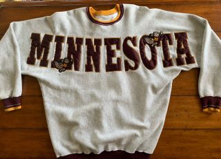 Vintage Minnesota Golden Gophers Spellout Legends Athletic Sweatshirt XL 2
