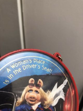Vintage Miss Piggy Keychain A Woman’s Place Is In The Driver’s Seat 3.  5” 3