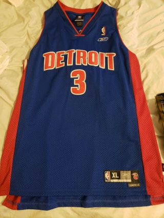 Vintage 2004 Detroit Pistons Ben Wallace Reebok Authentic Basketball Jersey Xl