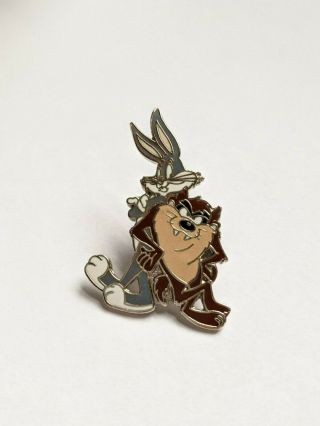 Vintage Looney Tunes Warner Brothers Taz And Bugs Bunny Enamel Pin 1994
