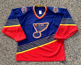 Vintage St Louis Blues Rioux Ccm Nhl Hockey Jersey Sweater Adult Size L Large