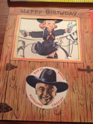 Hoppalong Cassidy Vintage Official Greeting Card motion Cowboy 2