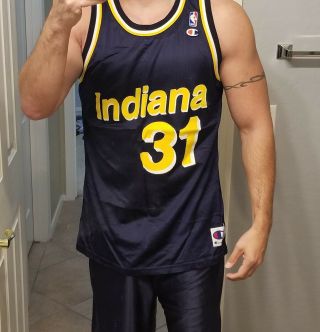 Champion Indiana Pacers Reggie Miller 31 Jersey Size 48 Large Vintage