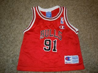 Vintage Dennis Rodman Chicago Bulls Toddler Kids Jersey Champion Nba Jordan 3t