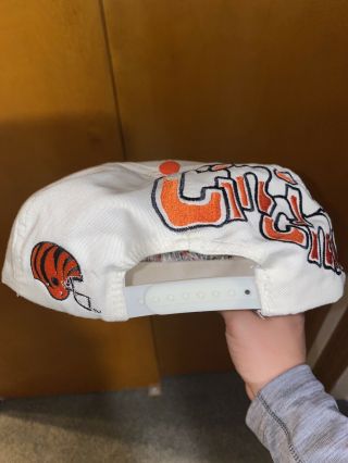 Vintage 90s Cincinnati Bengals NFL Football Graffiti Snapback Hat Cap By Twill 3