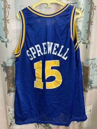 Vintage Golden State Warriors Latrell Sprewell Jersey By Champion Size 48 90s Xl