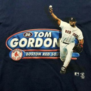 Tom Gordon Boston Red Sox 1999 Pro Player Vintage T - Shirt Xl Mlb Pitcher Rare