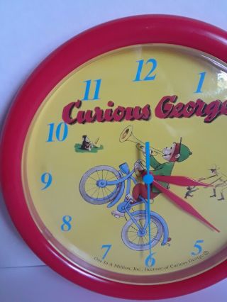 Vintage Curious George Wall Clock Hanging One In A Million Inc