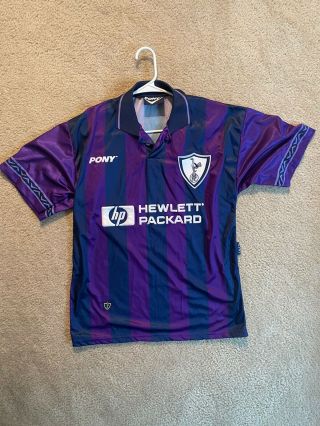Tottenham Hotspur Away Retro Soccer Kit Jersey Shirt Vintage Purple Medium 95 - 97 2