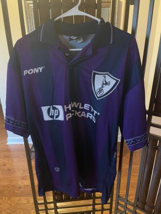 Tottenham Hotspur Away Retro Soccer Kit Jersey Shirt Vintage Purple Medium 95 - 97 3