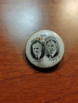 1924 Calvin Coolidge For President Pin Back Button