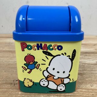 Vintage 1996 Sanrio Pochacco Tin Desktop Rubbish Trash Can Storage Bin 6” Japan
