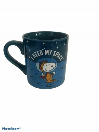Snoopy I Need My Space Coffee Mug 14oz Peanuts Authentic Rare Vintage Space