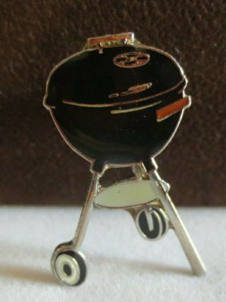 Bbq Bar - B - Que Black Kettle Lapel Hat Pin Hatpin Tack Back " Weber " By Wes90