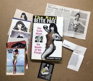The Real Bettie Page By Richard Foster ,  10 Postcards,  Sticker & More