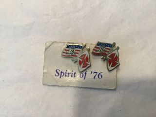 Lapel Pins Spirit Of ‘76 Bicentennial Flag And Fire Department Flag