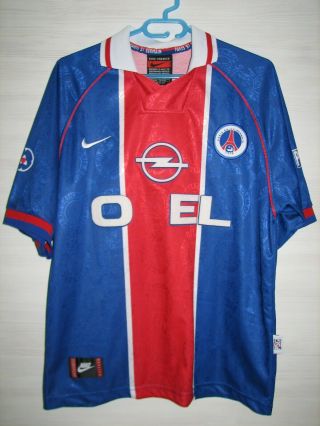Paris Saint - Germain 1996 - 97 Home Shirt Nike Jersey Soccer Size L
