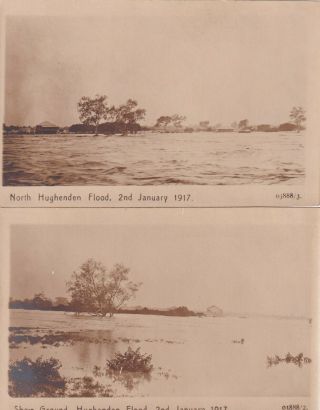 Vintage Postcard 2 X Hughenden In Flood 1917 North Queensland