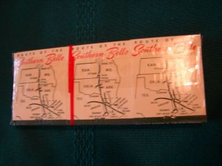 6 Vintage Matchbooks KANSAS CITY SOUTHERN LINES RAILROAD Southern Belle 2