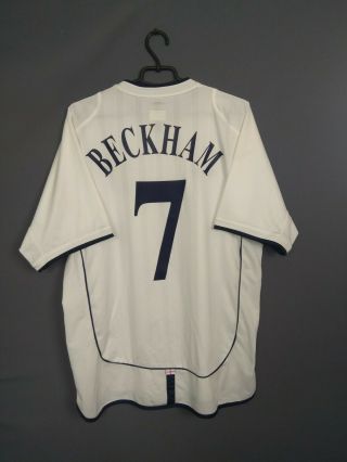 Beckham England Jersey 2001 2003 Home Size Xl Shirt Soccer Football Umbro Ig93